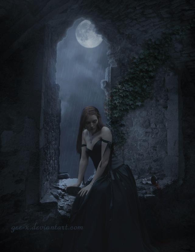Click to enlarge alone, girl, moon, hurt